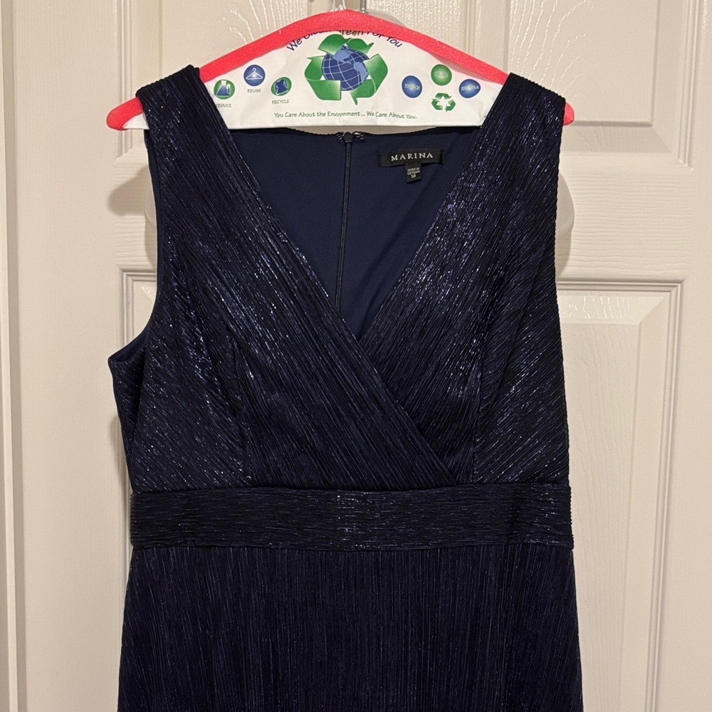 Marina Midnight Blue Textured Dress.  Perfect for formal. New.  Never worn.